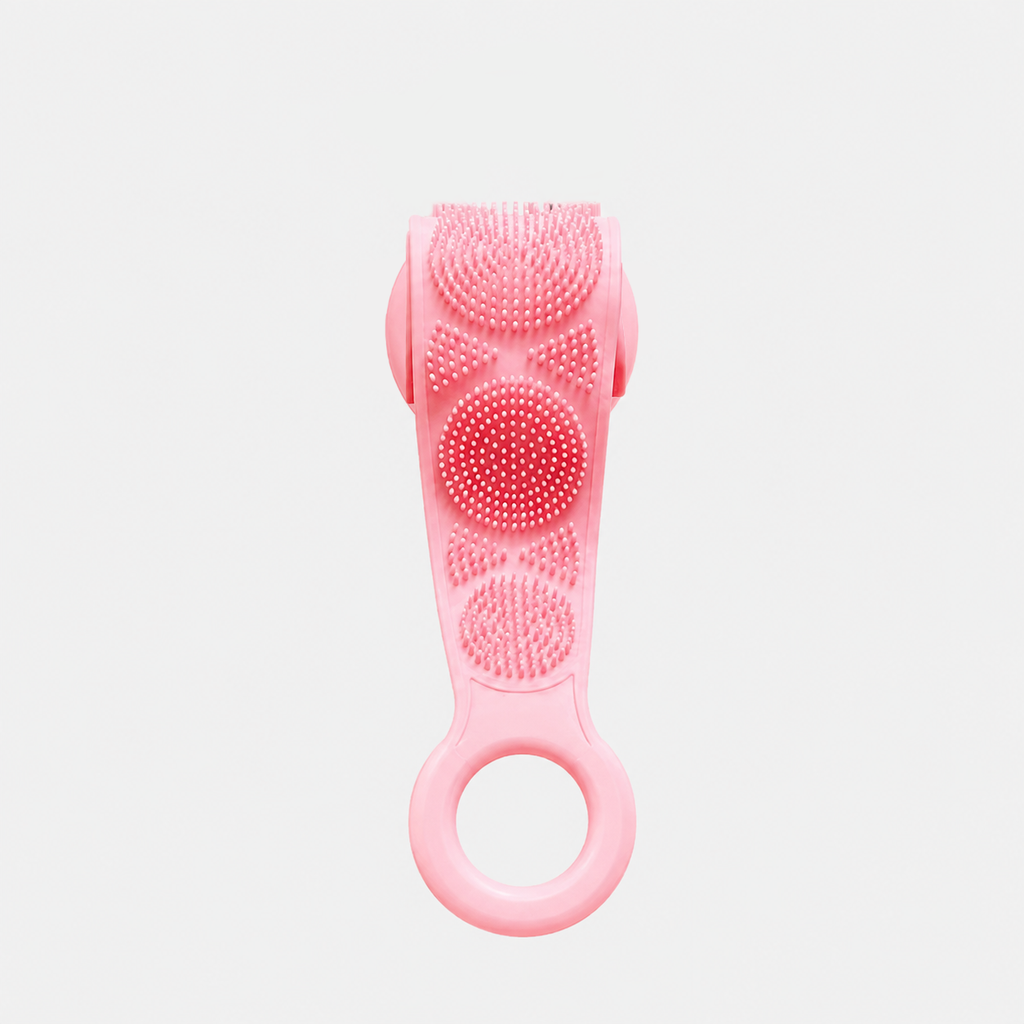 Pink silicone body scrubber belt
